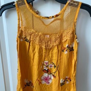 Womens yellow floral tank
